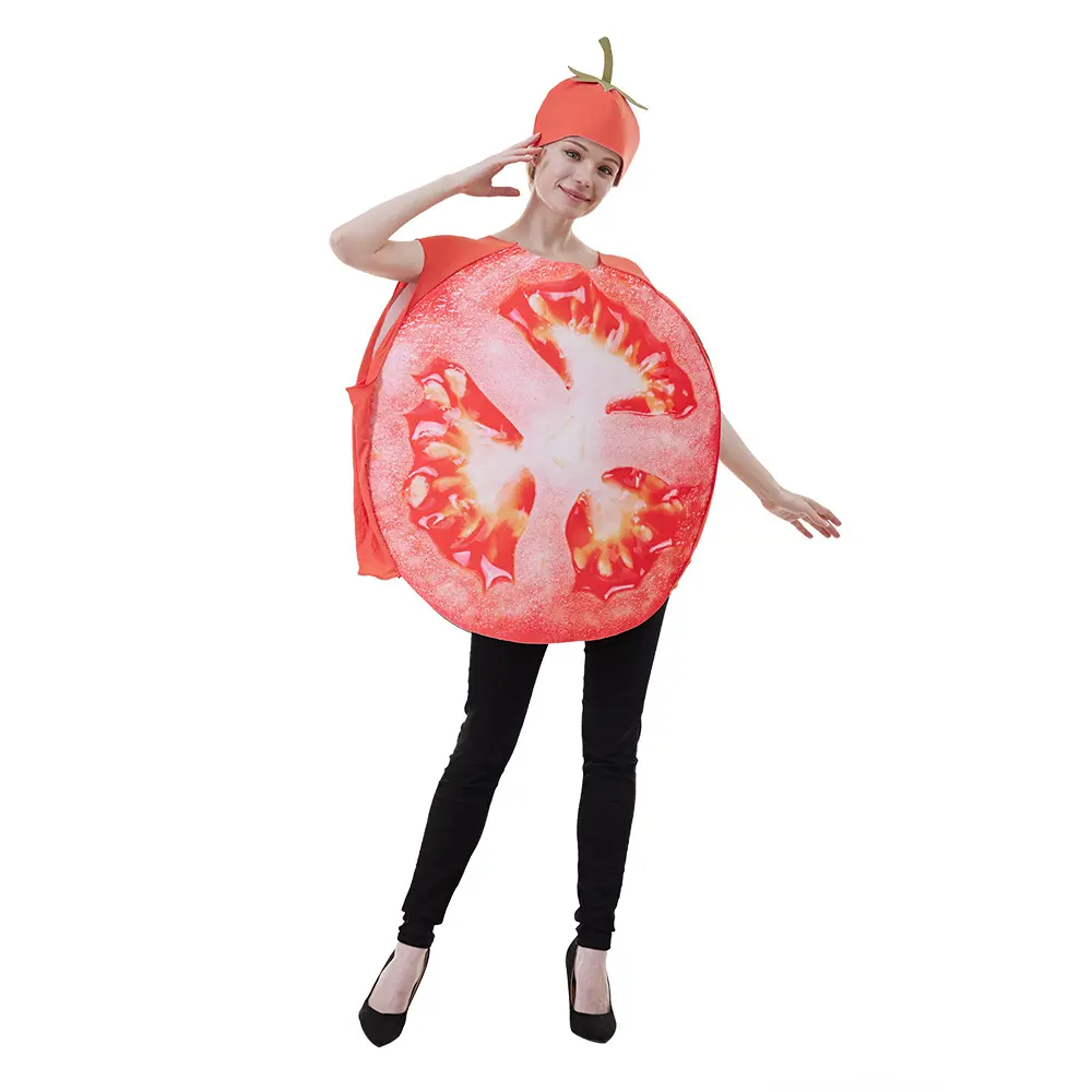 Nuevo diseño comida papel tomate Cosplay esponja fruta vegetal tomate disfraces