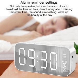 Luces de visualización de tiempo, altavoz portátil con alarma de espejo, Subwoofer BT 5,0, altavoz multifunción, compatible con tarjeta TF, AUX, Radio FM - Product Image 6