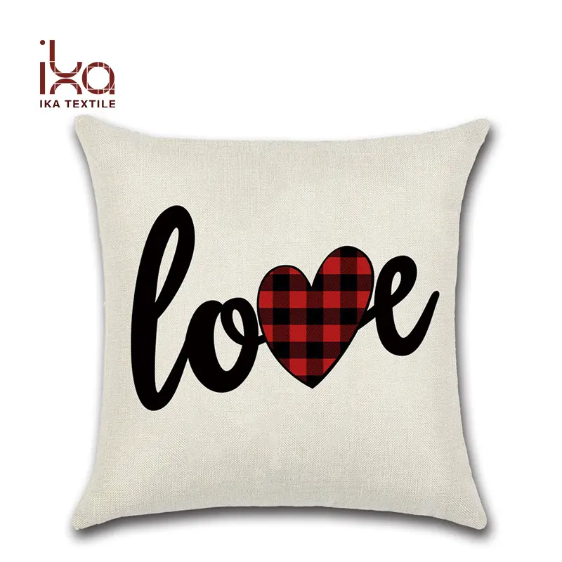 Sweetheart Series Custom Printed Throw Pillow Case Love Words China Wholesale Valentine's Day Pillow Case Arrows