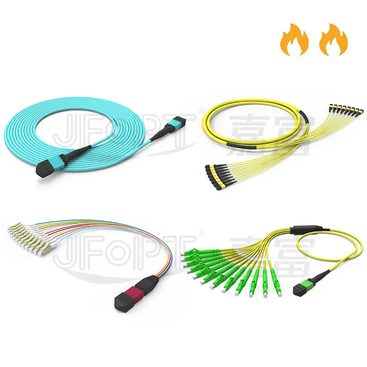 Câble à fibre optique MPO MTP Jumper prix usine monomode 8 12 24 Core OM3 MPO