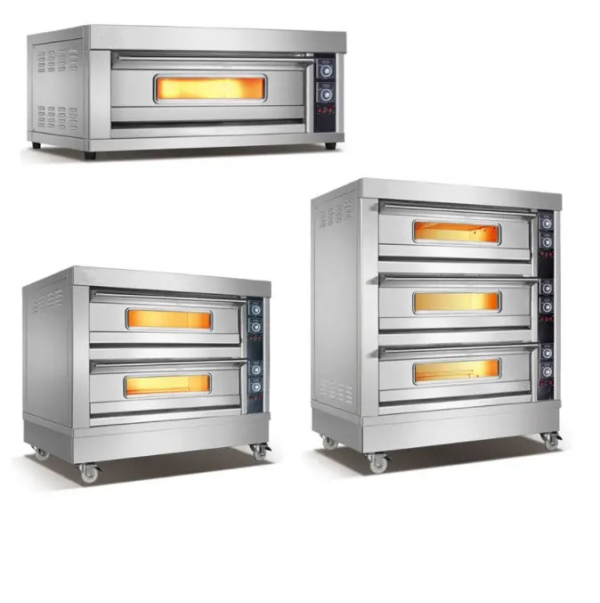 Oven listrik Gas memasak kue Pizza, roti panggang dapur komersial multifungsi
