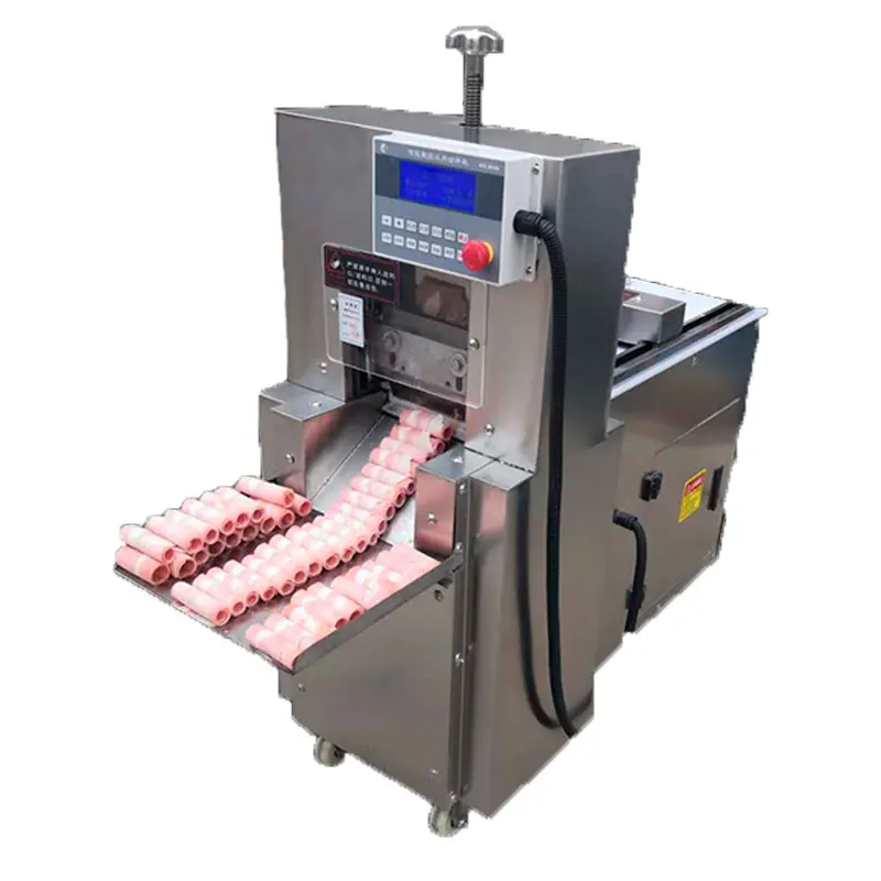 Máquina rebanadora de carne congelada de olla caliente, máquina cortadora de rollo de cordero de vaca y cerdo