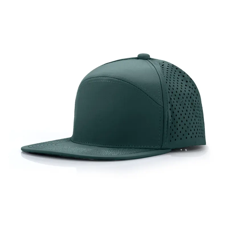 Nueva gorra de béisbol deportiva de malla de secado rápido para hombre, gorra de béisbol de Color sólido con agujero perforado cortado con láser, gorra de camionero de 5 paneles de camuflaje