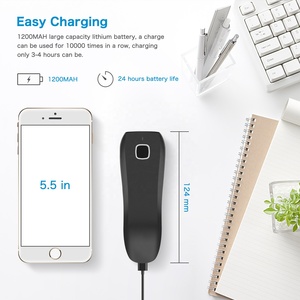 C750 portátil inalámbrico para lector de dedos Bluetooth 1D 2D Bar Mini escáner de código de barras escáner de código QR