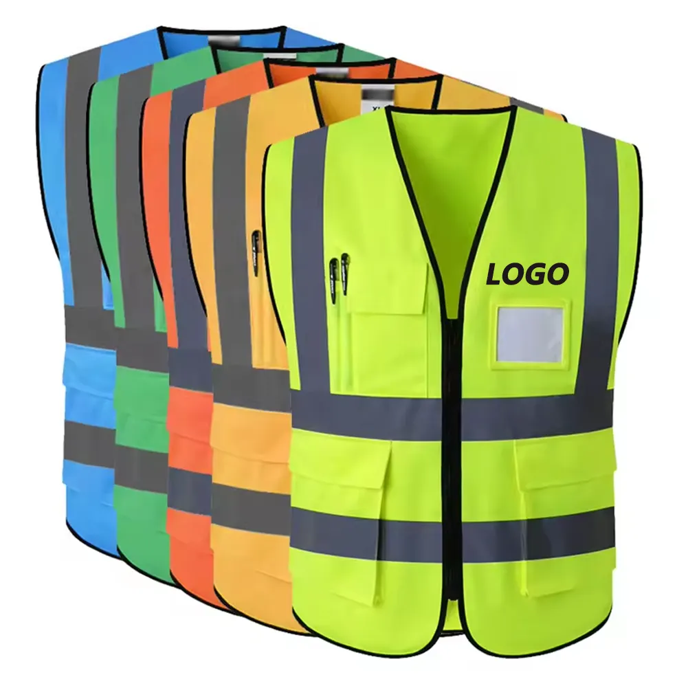 HBC Construction Vêtements réfléchissants Construction personnalisée Gilet sans manches haute visibilité Vêtements de travail de sécurité routière Gilet de sécurité réfléchissant pour le travail