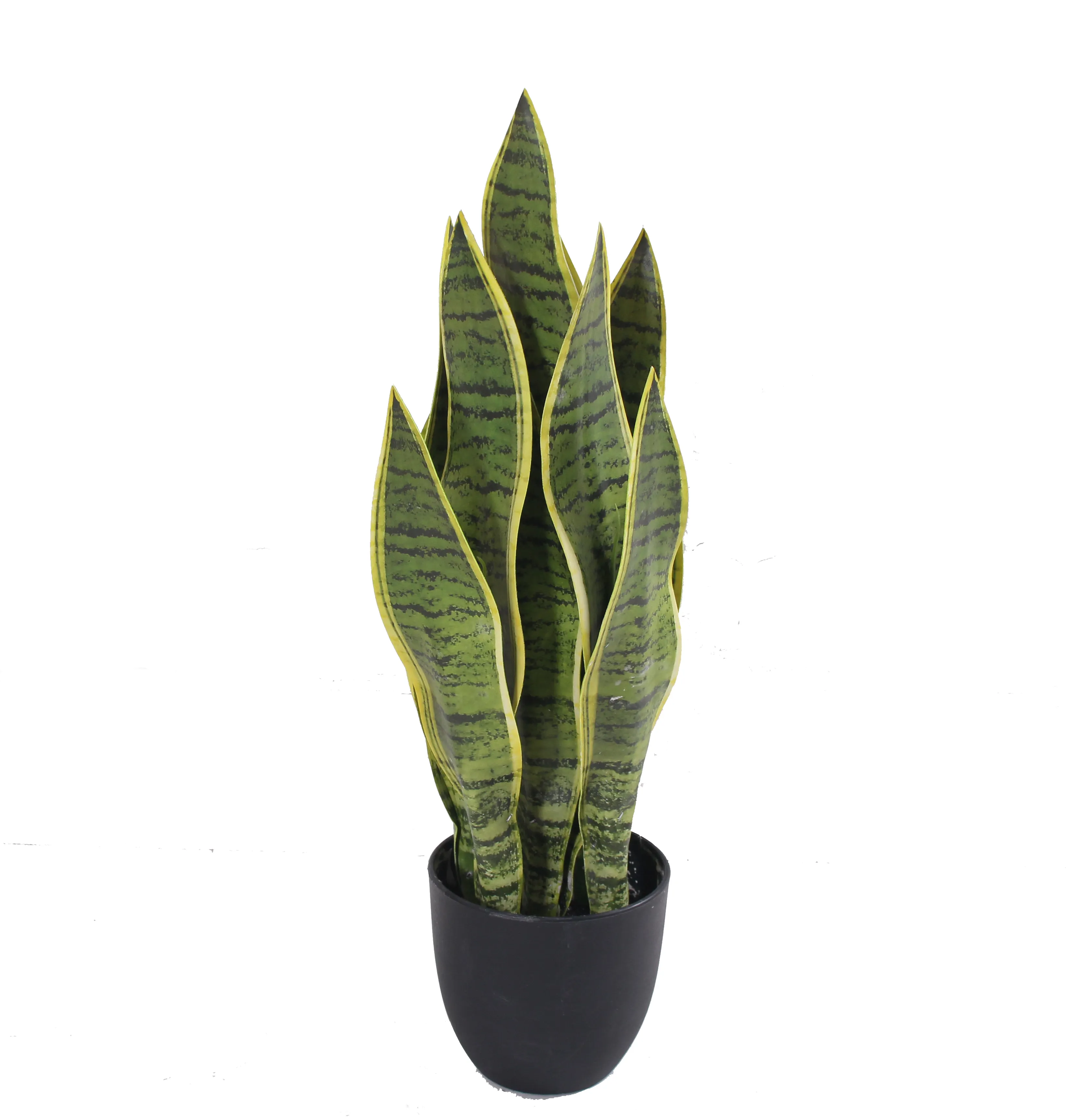 Artificial Faux Snake Plant Artificial Sansevieria Tiger Prain Trees Yellow Green Decorative Plastic Plant for indoor