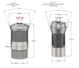 Miyano/Tsukami/Star/Citizen型机器死长主轴和副主轴夹头的车床夹头 - Product Image 5
