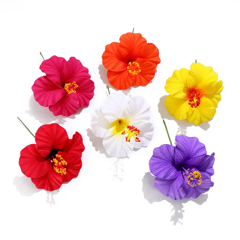 HRH Artificial personalized Style Foam Flowers Accessories Decoration 16cm Large Hibiscus Flower for Ladies Women