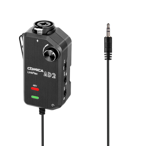 Adaptador/Interfaz de preamplificador de audio Comica LinkFlex AD2 XLR/6,35mm para cámara y teléfono inteligente compatible con alimentación fantasma de 48V - Product Image 4
