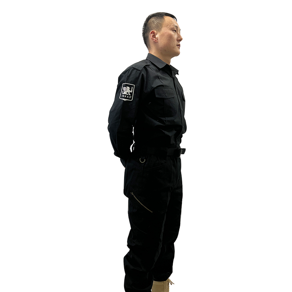 Mens Short Sleeve Shirt And Lightweight Tactical Pants Custom Design Grey Uniform Security Guard
