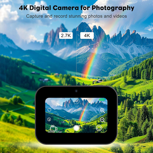Câmera Digital Compacta 64MP 4K com Zoom Óptico 16X Lentes Duplas Gravação de Filme MP3 Flash Embutido para Estudantes
