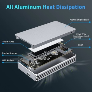 Acasis Dropshipping USB 4.0 M.2 Nvme Enclosure 40Gbps ประเภท C เข้ากันได้กับ USB 4/ 3.2/3.1/3.0 - Product Image 5