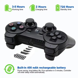 Controlador de juego inalámbrico PS3 con sensores de vibración del disparador del motor de vibración para consolas de PC y palos de control de juegos de computadora - Product Image 6
