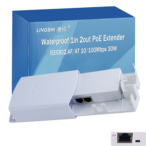 標準1入力2出力10/100mbps PoEエクステンダー30W屋外防水ハウジング監視ネットワーク用 - Product Image 1