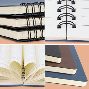 LABON-Cuaderno forrado en espiral, Libreta negra de tapa dura, cuaderno de escritura de viaje, Bloc de notas, cuaderno de bocetos