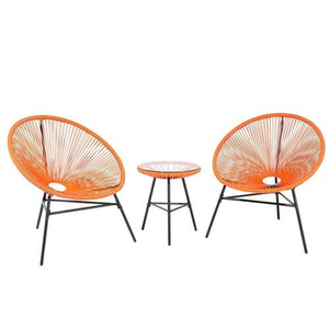 Özel çok renkli bahçe sandalye ve masa 3 adet yumurta sandalye seti - Product Image 2