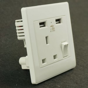 Enchufe USB británico con botón de Control, enchufe único del Reino Unido y doble toma USB, enchufe de pared de 3 pines 2 toma USB con botón de Control - Product Image 4