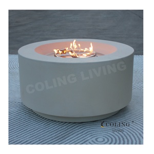COLG005 ColingLiving GRC beton büyük gaz yangın çukur masa dışında veranda için kırmızı lav kayalar dahil - Product Image 4