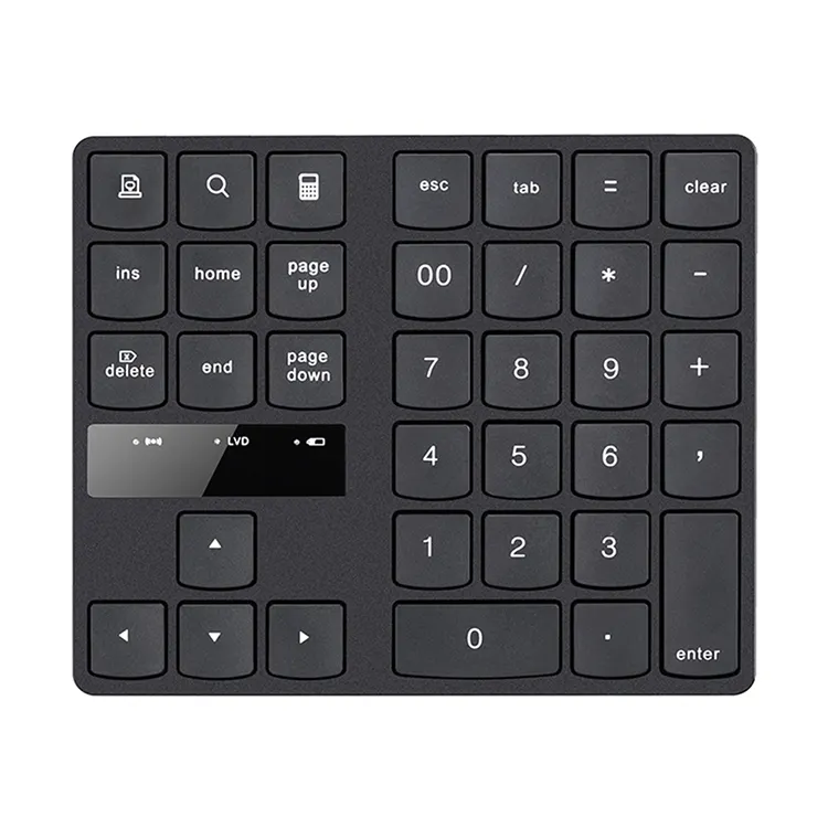 Keyboard Mini Keyboard Wireless Number Pad Rechargeable Keypad For Laptop PC 35 Keys One Hand Ergonomic Gaming Keypad