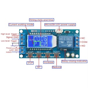 Zeit steuerung XY-LJ02 Timing-Schalter-Modul LCD-Anzeigen Trigger Delay 1CH Relay Timer