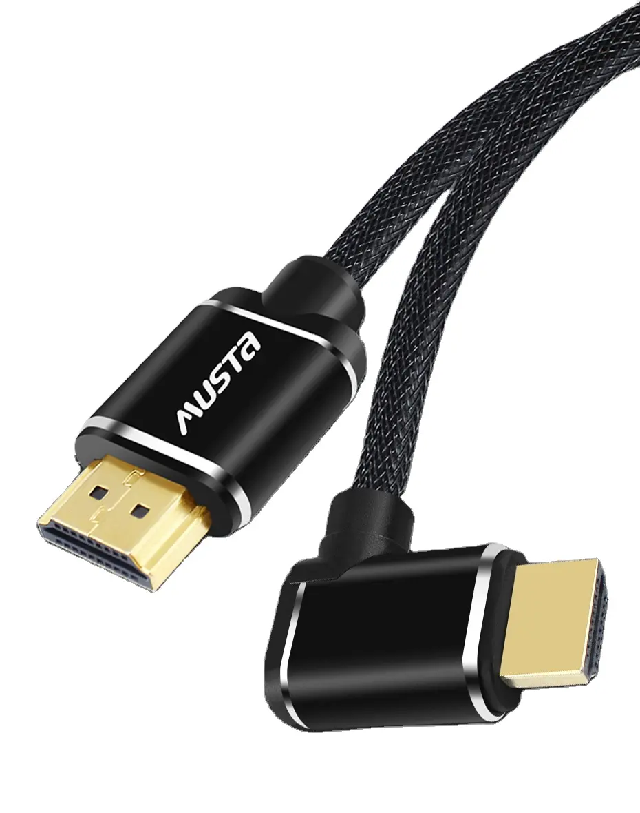 Cavo Hdmi 4k 90 gradi alta vendita stock promozionale cavo hdmi 4k con cavo hdmi 3d 4k metallico in lega di alluminio 2.0