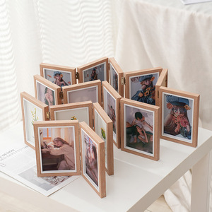 Foldable Picture Holder Photo <strong>Frame</strong> Double/Triple Foldable Photo <strong>Frame</strong> <strong>2</strong>/3/4/5 Linked Wooden Combination Folding Photo <strong>Frame</strong> - Product Image 2