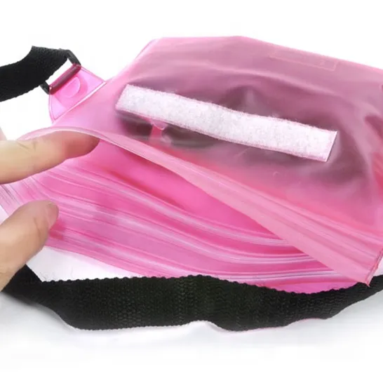 방수 어깨 투명 PVC 슬링 전화 가방 크로스 바디 버튼 젖빛 지퍼 방수 가방 전화 케이스