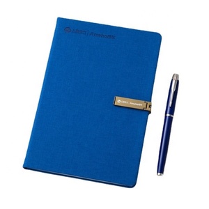 Commercio all'ingrosso promozionale cartoleria taccuino regalo blu in pelle PU diario magnetico A5 diario con porta cellulare