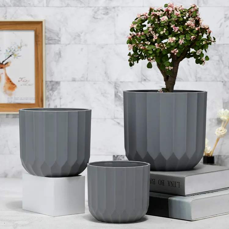 Fornecedores por atacado moderna decorativa bonito rodada jardim de suculentas em vasos de plástico ao ar livre pequeno barato comprar conjunto vaso de flores em massa