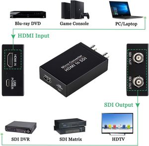 Convertidor HDMI a SDI Compatible con 3G-SDI, 2G-1, detección de formato automático, incrustación de audio estéreo, bucle SDI - Product Image 2