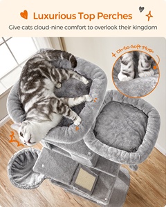 费安德里亚多层猫树室内猫公寓206厘米大型猫塔，带13个抓挠柱 - Product Image 3