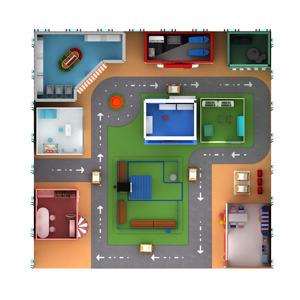 מסחרי להעמיד פנים סצנת העיר חנות מסעדה ילדים תפקיד משחק בית משחקים לילדים רכים לילדים - Product Image 3