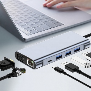 11合1集线器类型C至HDMI VGA适配器RJ45局域网以太网SD TF PD USB3.0 3.5毫米插孔音频视频USB c集线器计算机附件 - Product Image 6