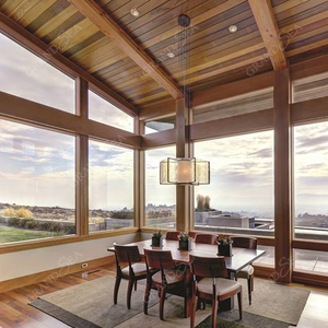 Design moderno telaio in alluminio fisso doppio vetro finestre grande vista immagine panoramica casa finestra fissa per la vendita - Product Image 5
