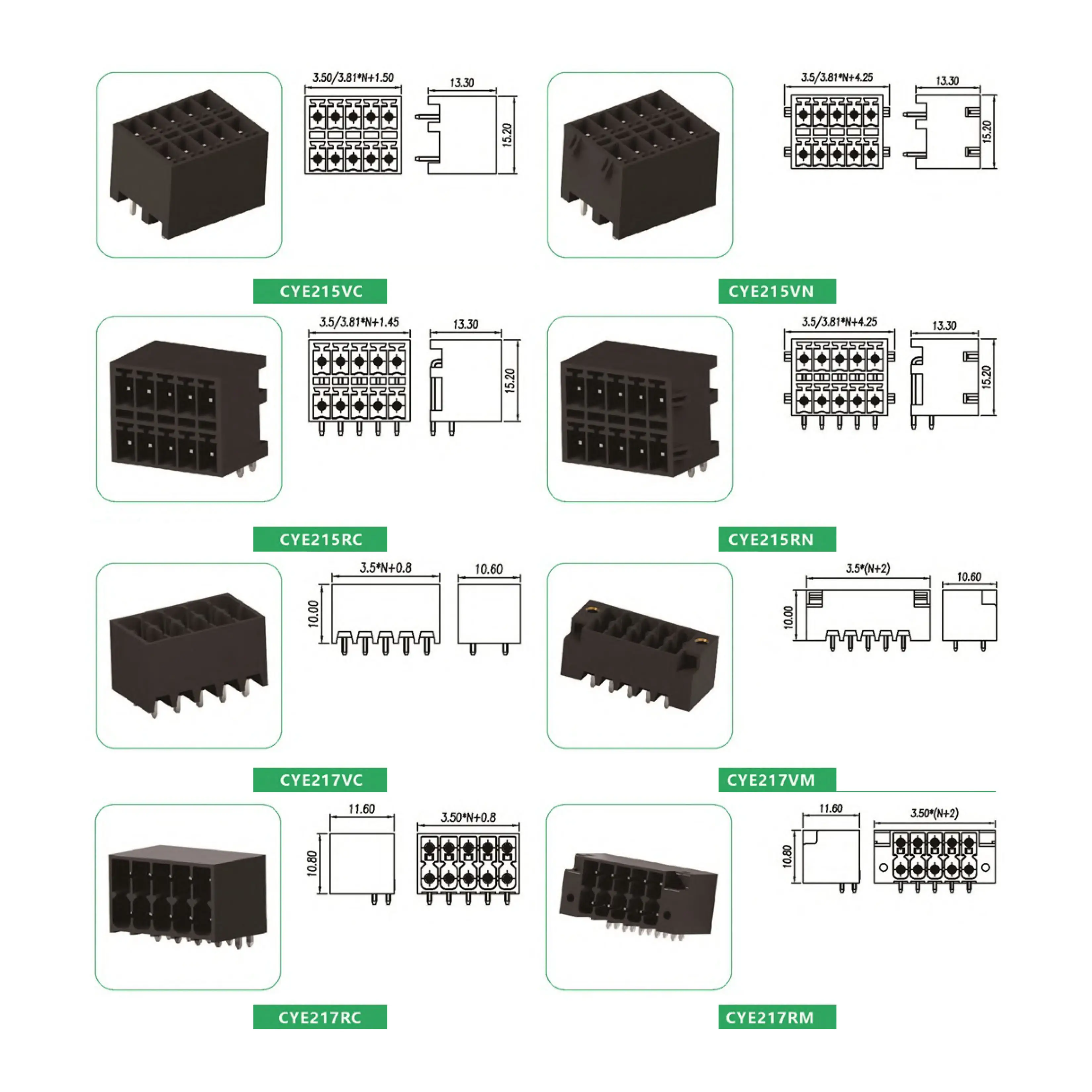 Cymanu IECUL承認済みPCBマウントネジケーブルコネクタ端子台複数のオプション取り付けプラグソケット