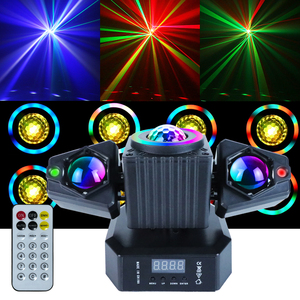 WUZSTAR 4-en-1 Cabeza móvil LED Cadena de luces Control remoto Luces de escenario DMX Láser para Bar KTV DJ Disco Fiestas y actuaciones - Product Image 1