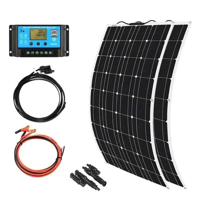 Профессиональная Гибкая клейкая солнечная панель на заказ, 200 Вт, монокристаллическая силиконовая пленка, гибкие солнечные панели