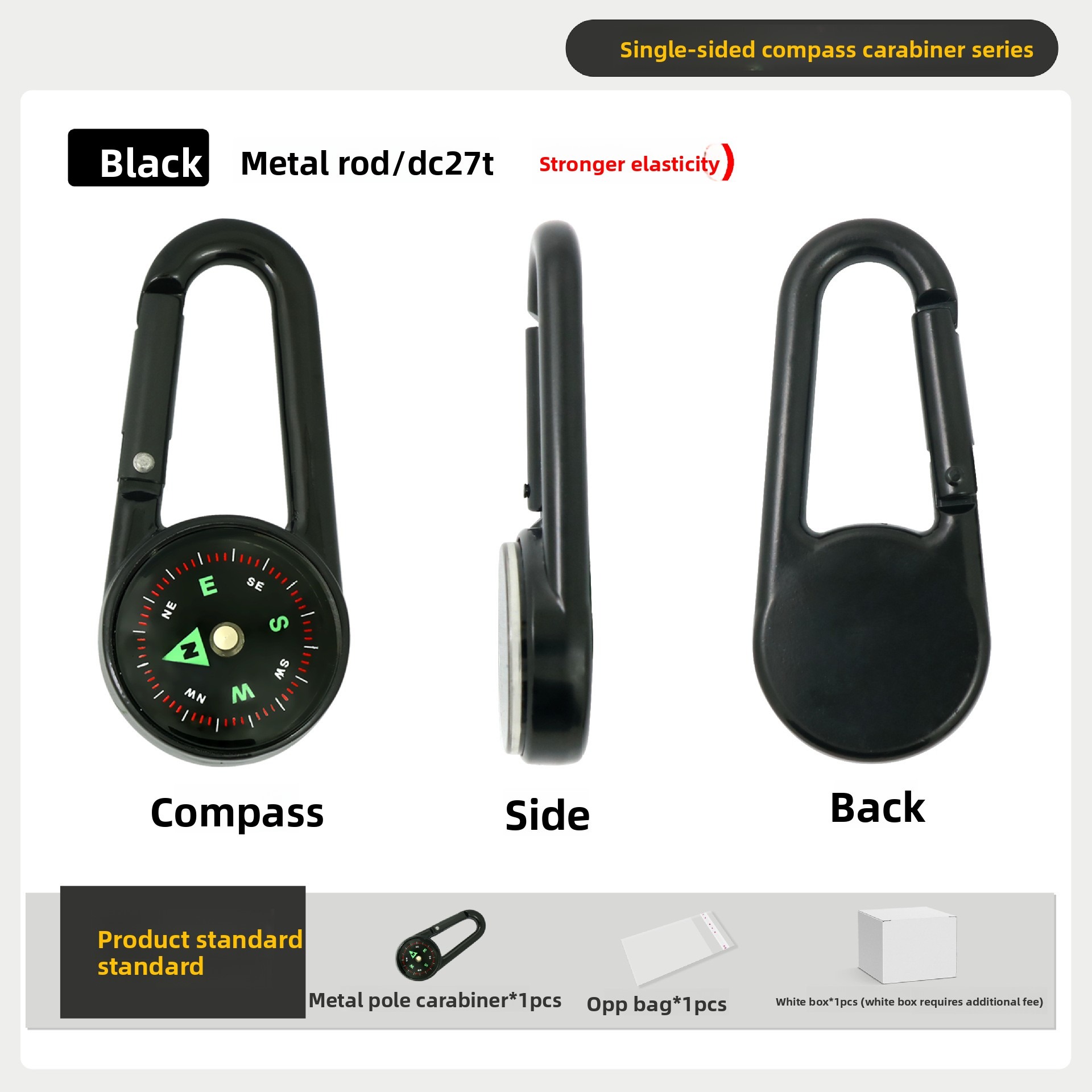 Tige métallique simple face noire dc27t