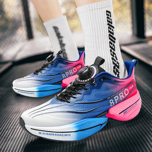 Thoáng khí carbon tấm Giày thể thao cho nam giới phụ nữ thanh niên mùa thu mềm đế đào tạo Giày chạy núm phiên bản - Product Image 2