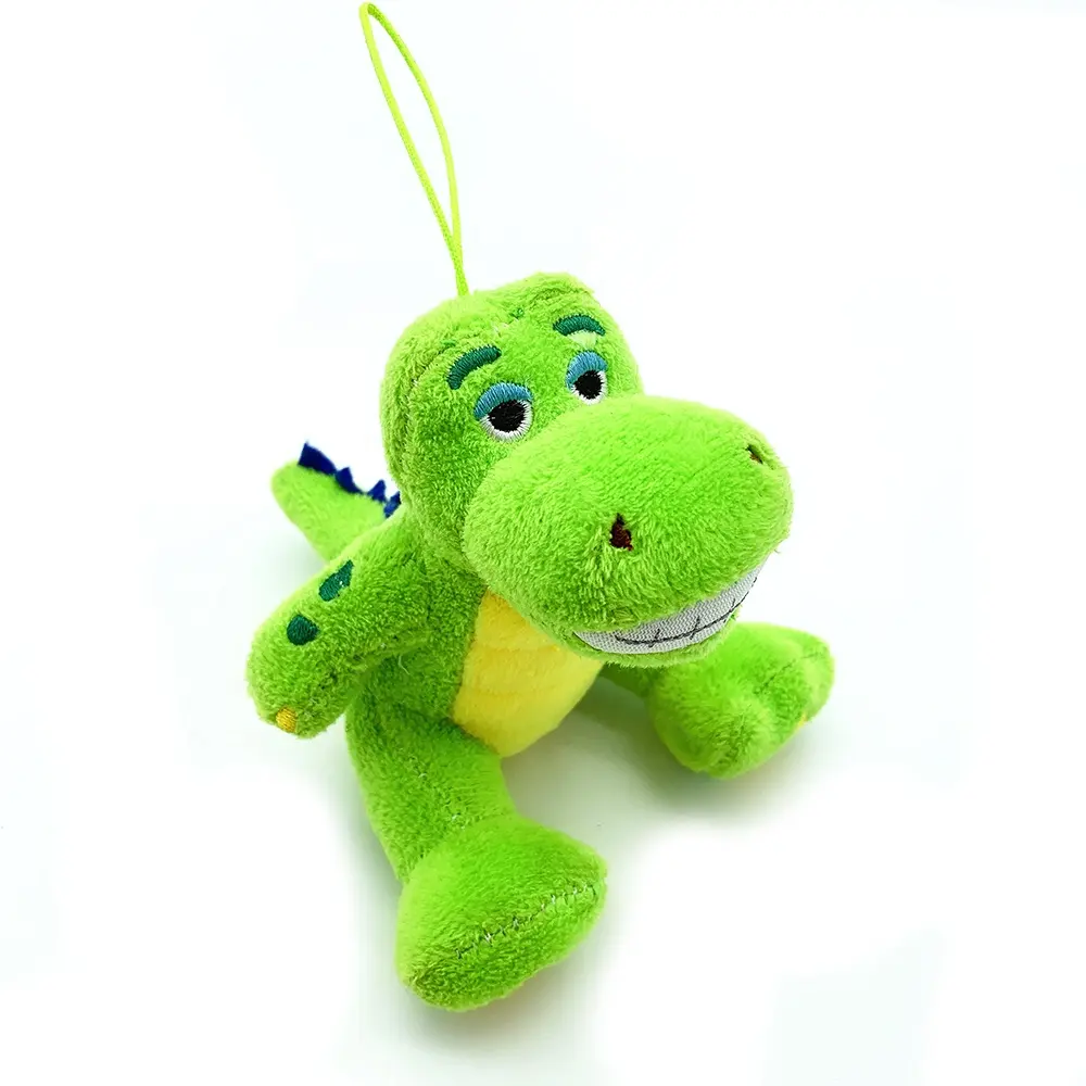 Portachiavi farcito su misura verde bambola drago peluche giocattoli morbido dinosauro portachiavi baby doll 10CM all'ingrosso