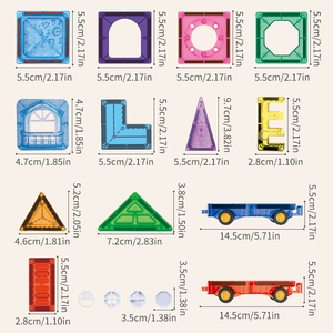 3D gạch từ tính cho trẻ em nhà máy bán buôn nhựa mạnh mẽ thân thiện với môi nam châm khối xây dựng bộ <span class=keywords><strong>60</strong></span> cái phát triển - Product Image 3