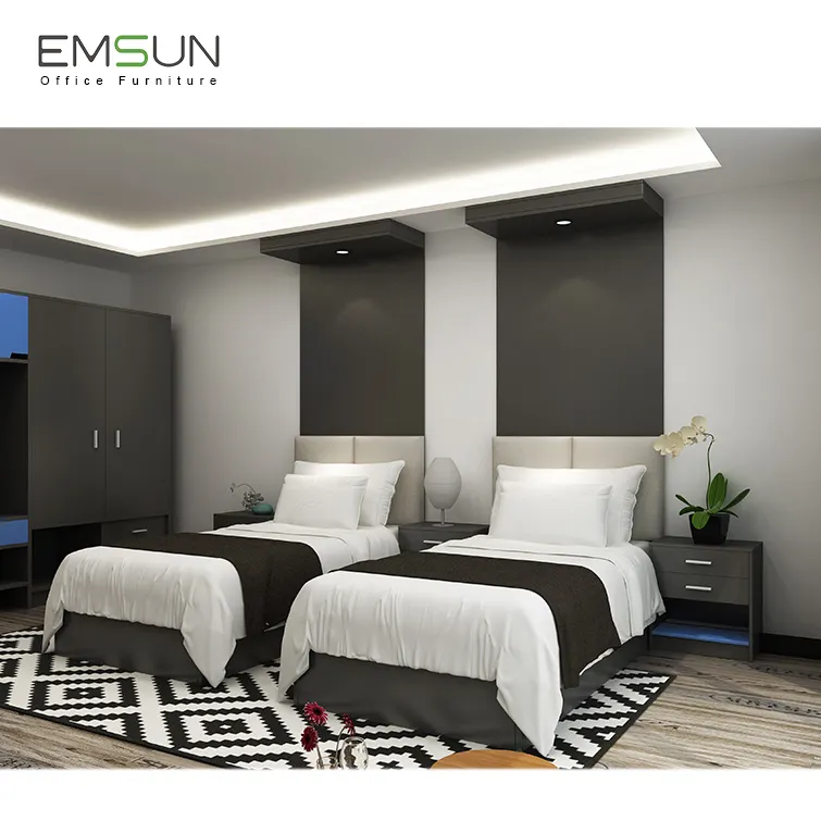 Mobiliário moderno quarto de cama quarto set, novo e moderno de alto brilho MDF pintura home da mobília do quarto conjunto