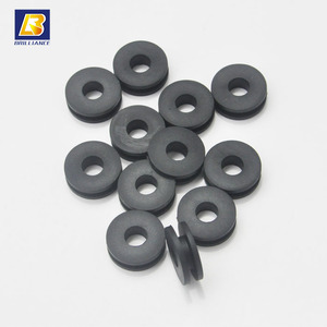 Custom Black Silicone Rubber <strong>Grommets</strong> Round Pattern for Hole Sealing Moulding and Cutting Processing Services Available - Product Image 2