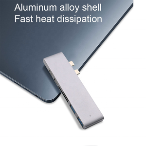 Factory 7 in <strong>Type</strong> <strong>C</strong> Stand Dual <strong>Usb</strong> <strong>3.1</strong> Usbc Hub Adaptor Multiport <strong>Usb</strong> Hub <strong>Type</strong> Hubs <strong>Usb</strong>-<strong>c</strong> <strong>Adapter</strong> 7 in 1 - Product Image 4