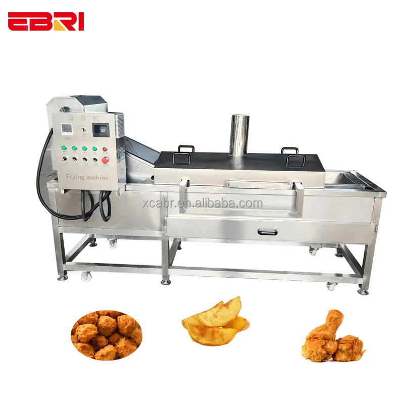 Sıcak satış endüstriyel sürekli fritöz aperatif patates cipsi kızartma makinesi sürekli konveyör bant kızartma makinesi