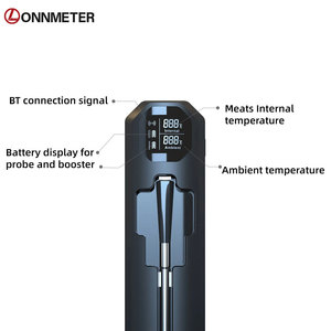 Sensor de temperatura dual para barbacoa, termómetro inalámbrico para carne, Sensor de temperatura para barbacoa con pantalla LCD y repetidor Bluetooth, 1 unidad