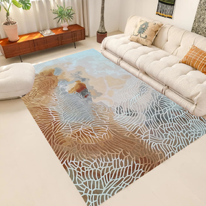 Trung Quốc Handmade Thảm Và Thảm Chất Lượng Cao Hiện Đại Trừu Tượng Nghệ Thuật <span class=keywords><strong>Stark</strong></span> Phong Cách NZ Len Tre Lụa Thảm Cho Phòng Khách - Product Image 1