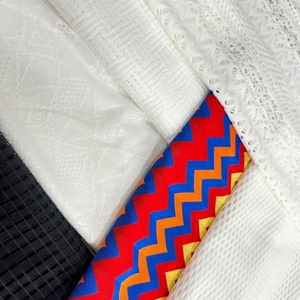 Hollandis kain renda jala Tulle elegan bunga merah spandeks nilon Jacquard sentuhan lembut elastis tinggi untuk gaun tirai Lingerie - Product Image 2