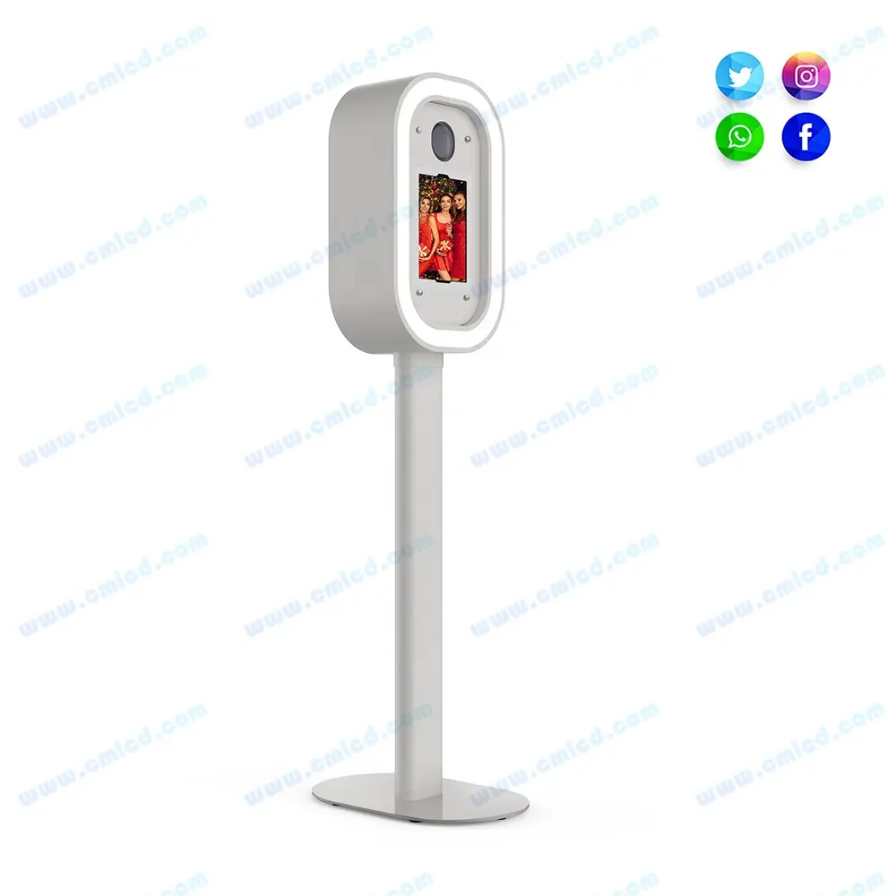 Portable Ipad Dslr oval Photo Booth With Music Light 10.2''-12.9 Inch Ipad wedding Photo Booth Shell With Flight Case