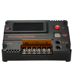Controller solare Cmg 12V 24V 20A Display retroilluminazione LCD negativo comune Controller caricatore solare Dual USB 5V e DC 12V - Product Image 3